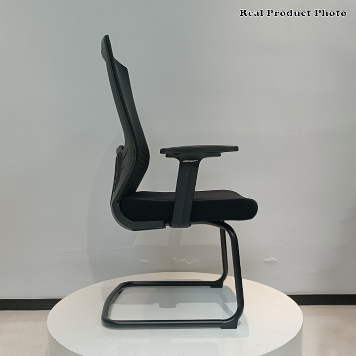 Modern Black Breathable Mesh Conference Desk Chair - Black Frame &amp; Breathable Seat Office Chair For Home Office