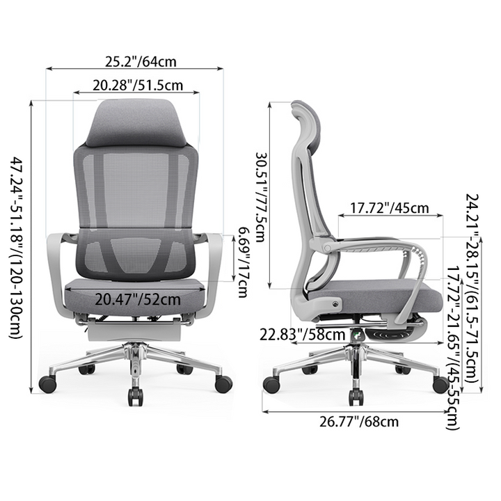 Modern Ergonomic Reclining Office Chair With Footrest - Luxury High Back 150° Recline Function Desk Chair For Home Office