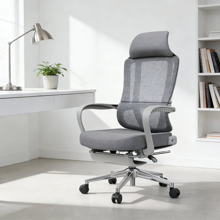 Modern Ergonomic Reclining Office Chair With Footrest - Luxury High Back 150° Recline Function Desk Chair For Home Office
