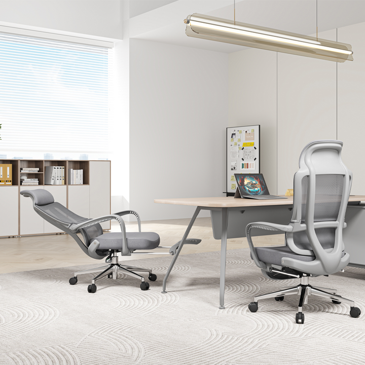 Modern Ergonomic Reclining Office Chair With Footrest - Luxury High Back 150° Recline Function Desk Chair For Home Office