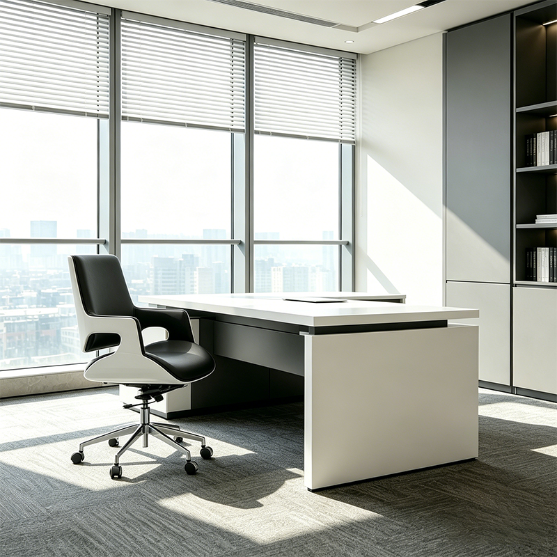 Modern Mid Back Office Chair With Aluminum Base - Swivel Desk Chair With Ergonomic Cushion &amp; SGS Gas Lift For Home Office