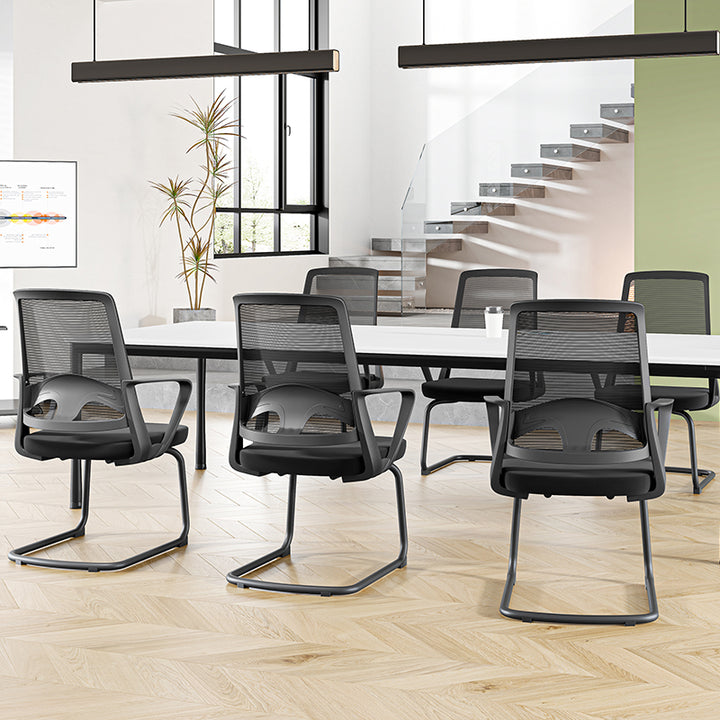 Modern Black Mesh Executive Office Chair - PP & Fiberglass Frame & Cantilever Base Desk Chair For Home Office