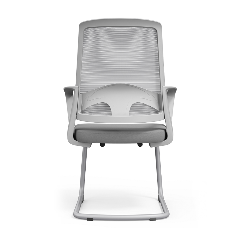 Moderner ergonomischer grauer Büro-Besucherstuhl aus Mesh - langlebiges Freischwingergestell aus Stahl, atmungsaktiver Sitz-Schreibtischstuhl fürs Homeoffice 