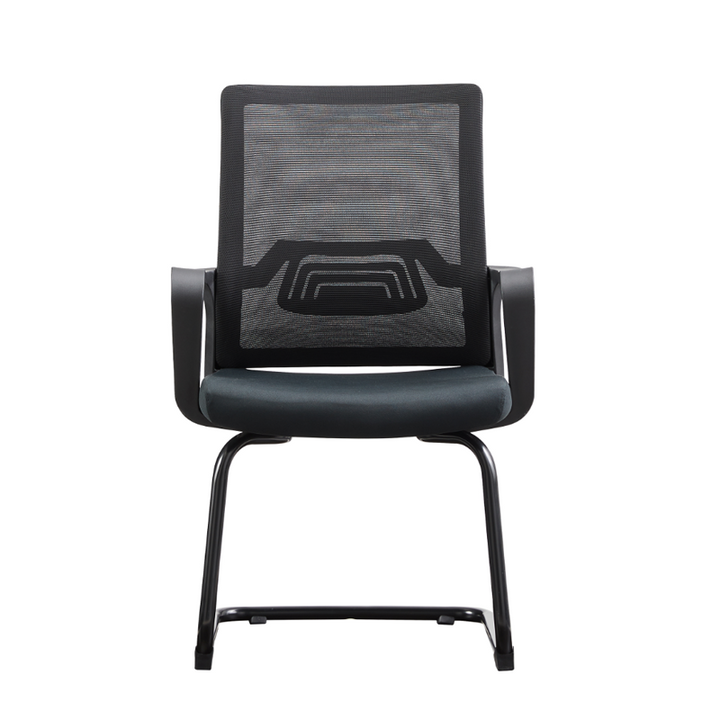 Modern Stylish Black Mesh Office Chair With Integrated Armrest - PP Lumbar Support &amp; Steel Cantilever Desk Chair For Home Office
