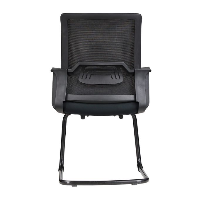 Modern Stylish Black Mesh Office Chair With Integrated Armrest - PP Lumbar Support &amp; Steel Cantilever Desk Chair For Home Office