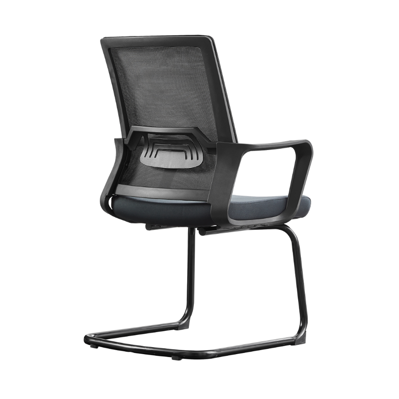 Modern Stylish Black Mesh Office Chair With Integrated Armrest - PP Lumbar Support &amp; Steel Cantilever Desk Chair For Home Office