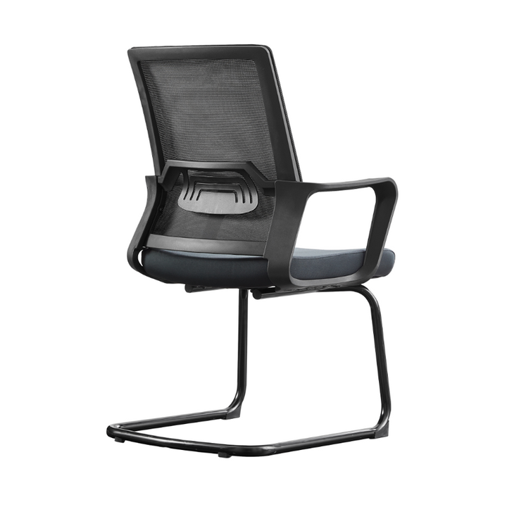 Modern Stylish Black Mesh Office Chair With Integrated Armrest - PP Lumbar Support &amp; Steel Cantilever Desk Chair For Home Office