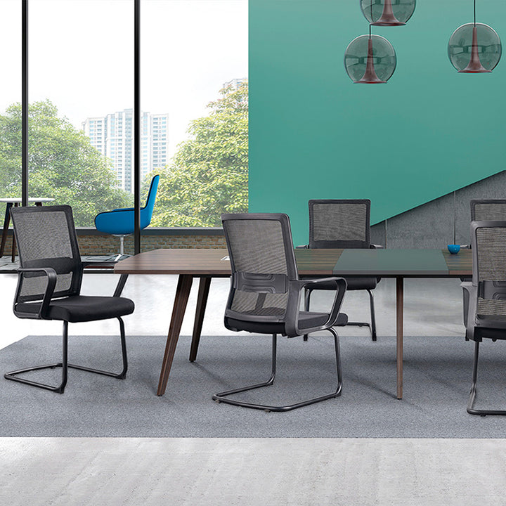 Modern Breathable Executive Office Chair With Ergonomic Mesh Support - Durable Steel Cantilever Frame Desk Chair For Home Office