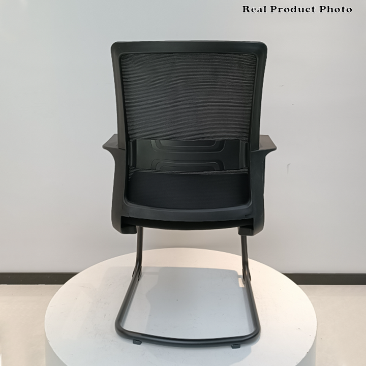 Moderner atmungsaktiver Executive-Bürostuhl mit ergonomischer Netzrücken-Unterstützung – robuster Schreibtischstuhl mit freischwingendem Stahlgestell für das Homeoffice 