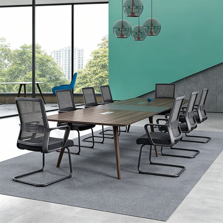 Moderner atmungsaktiver Executive-Bürostuhl mit ergonomischer Netzrücken-Unterstützung – robuster Schreibtischstuhl mit freischwingendem Stahlgestell für das Homeoffice 