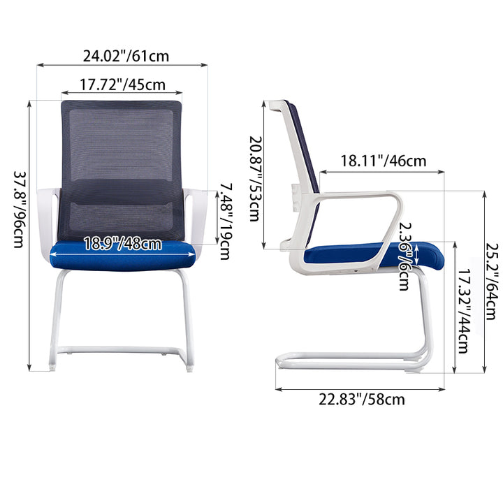 Modern Minimalist Blue Commercial Mesh Office Chair - Breathable Lumbar Support Desk Chair For Home Office