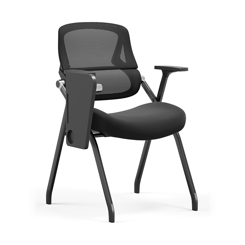 Moderner Schulungsstuhl aus Mesh mit klappbarem Sitz &amp; Schreibarm - Multifunktionaler Konferenzstuhl mit Schreibplatte fürs Homeoffice 