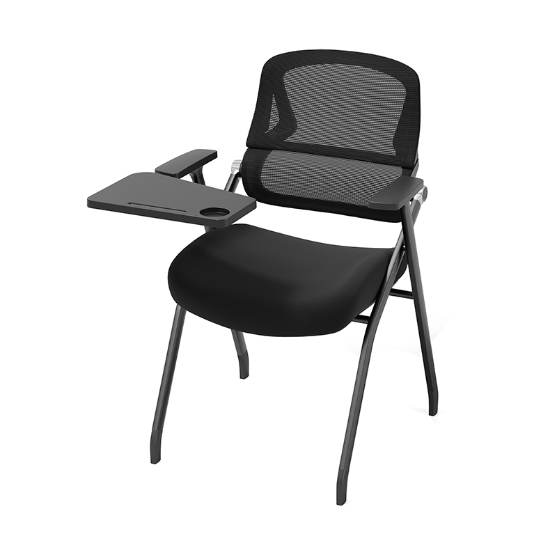 Moderner Schulungsstuhl aus Mesh mit klappbarem Sitz &amp; Schreibarm - Multifunktionaler Konferenzstuhl mit Schreibplatte fürs Homeoffice 