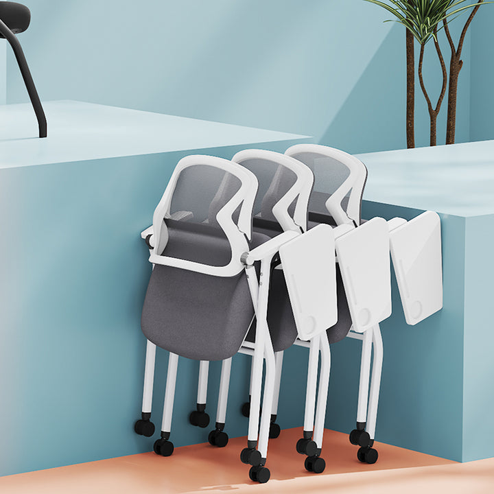 Moderner Büro-Konferenzstuhl mit Schreibplatte – platzsparender klappbarer Schulungsstuhl mit Tisch für das Homeoffice 