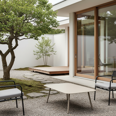 Modern Minimalist Rectangular Outdoor Table - Aluminum Coffee Table For Garden & Balcony