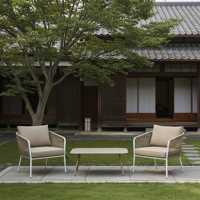 Modern Minimalist Rectangular Outdoor Table - Aluminum Coffee Table For Garden & Balcony