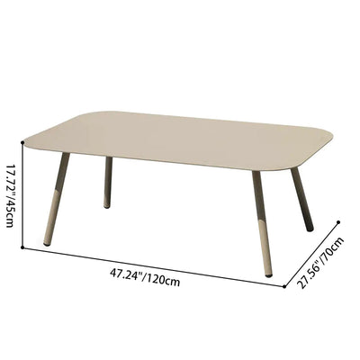 Modern Minimalist Rectangular Outdoor Table - Aluminum Coffee Table For Garden & Balcony