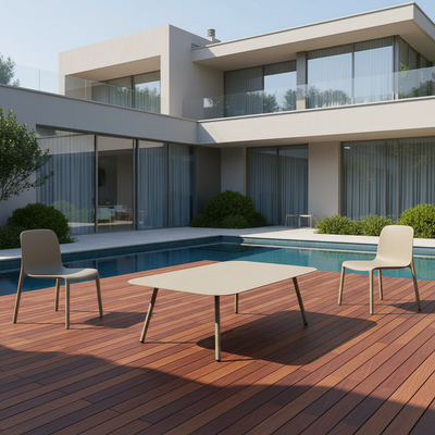 Modern Minimalist Rectangular Outdoor Table - Aluminum Coffee Table For Garden & Balcony