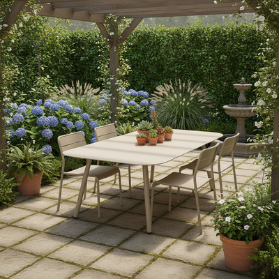 Modern Minimalist Rectangular Outdoor Table - Aluminum Coffee Table For Garden & Balcony