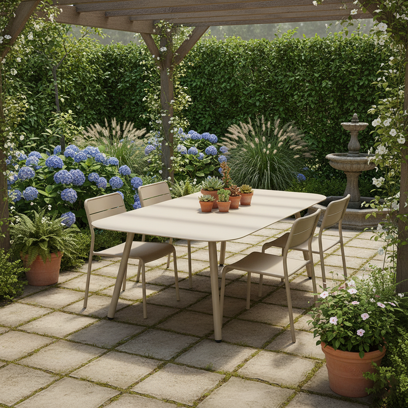 Modern Minimalist Rectangular Outdoor Table - Aluminum Coffee Table For Garden & Balcony