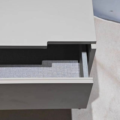 Modern Minimalist E1 MDF Nightstand 1-Drawer With Iron Legs For Bedroom