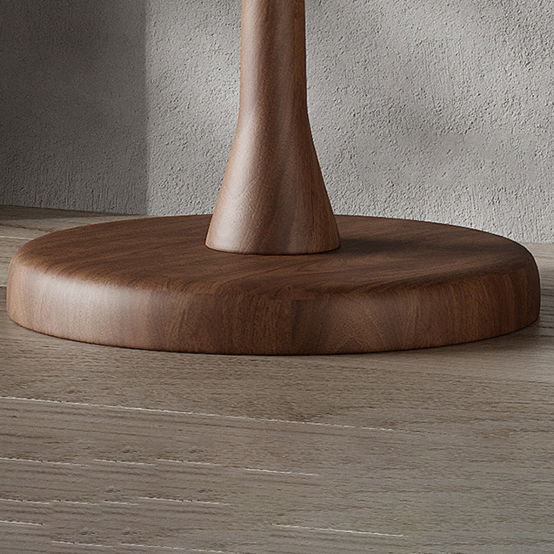 Contemporary Scandinavian Rubberwood Coat Rack Stand With Multiple Hanging Hooks - Stable Round Base Hall Tree For Living Room
