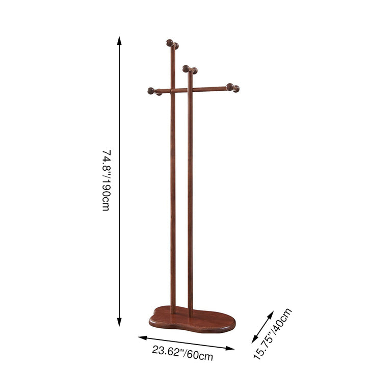 Contemporary Creative Ash Wood Coat Rack Freestanding Clothes Stand - Space-Saving Design Hall Tree For Living Room