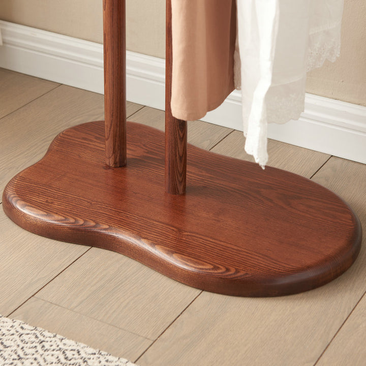 Contemporary Creative Ash Wood Coat Rack Freestanding Clothes Stand - Space-Saving Design Hall Tree For Living Room
