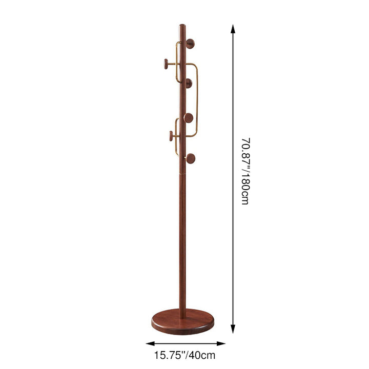 Contemporary Creative Rubberwood Coat Rack Stand - Multi-Tier Hanging Hooks Hall Tree For Living Room