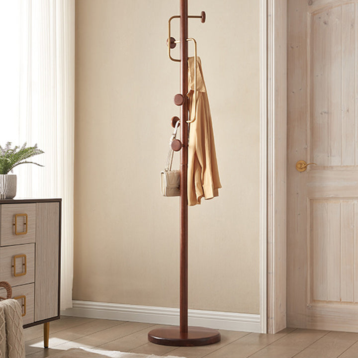 Contemporary Creative Rubberwood Coat Rack Stand - Multi-Tier Hanging Hooks Hall Tree For Living Room