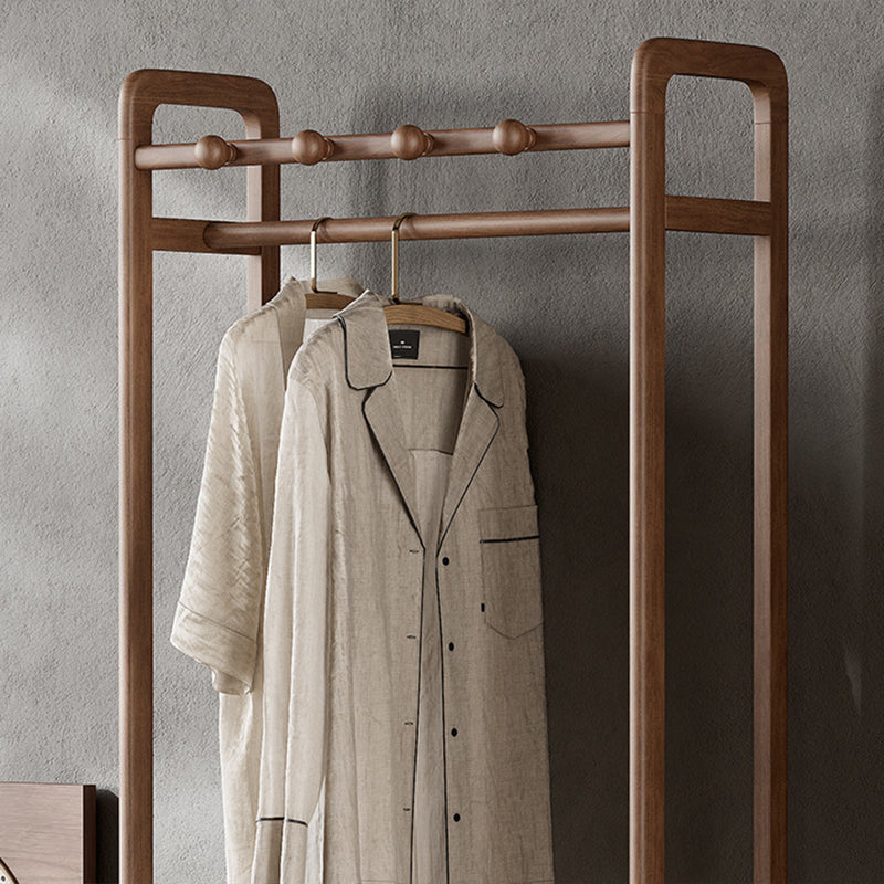 Contemporary Ash Wood Hall Tree With Storage Cabinet - Creative Coat Rack 3 Drawers Freestanding Clothes Rack For Entryway &amp; Bedroom
