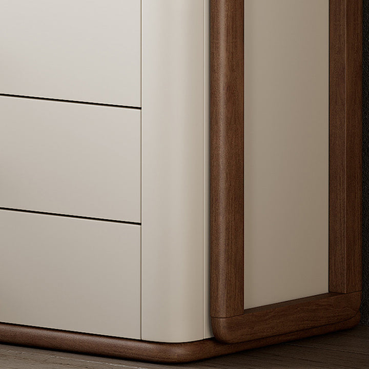 Contemporary Ash Wood Hall Tree With Storage Cabinet - Creative Coat Rack 3 Drawers Freestanding Clothes Rack For Entryway &amp; Bedroom