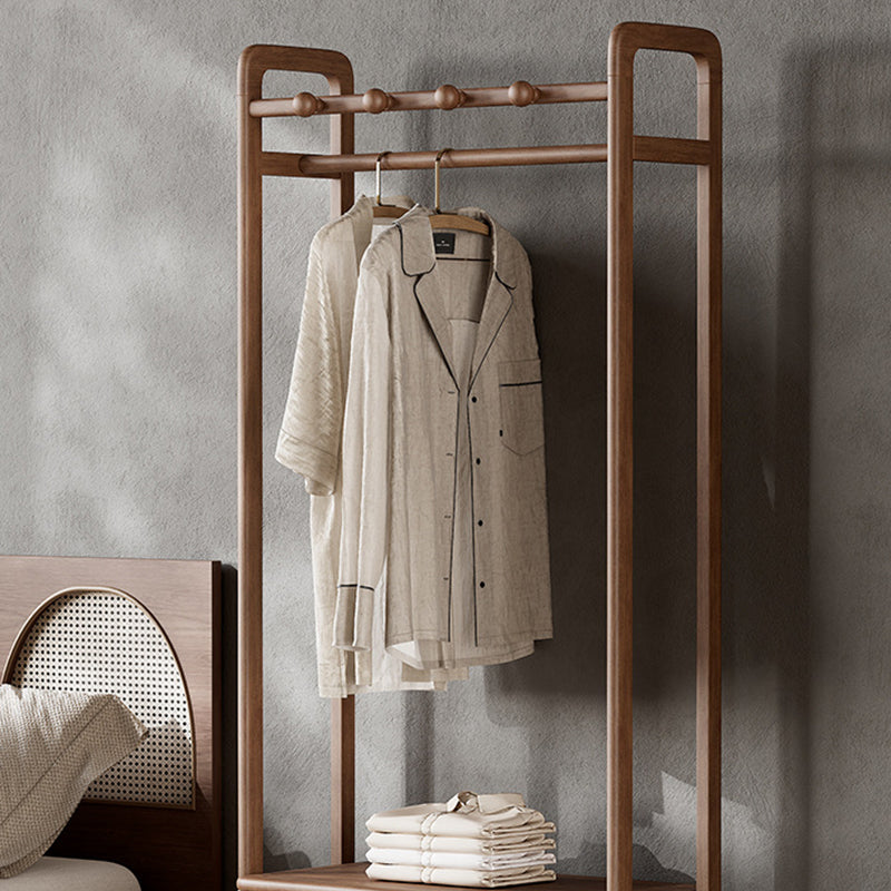 Contemporary Ash Wood Hall Tree With Storage Cabinet - Creative Coat Rack 3 Drawers Freestanding Clothes Rack For Entryway &amp; Bedroom