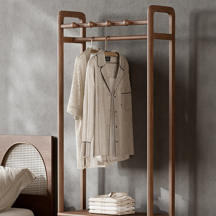 Contemporary Ash Wood Hall Tree With Storage Cabinet - Creative Coat Rack 3 Drawers Freestanding Clothes Rack For Entryway &amp; Bedroom