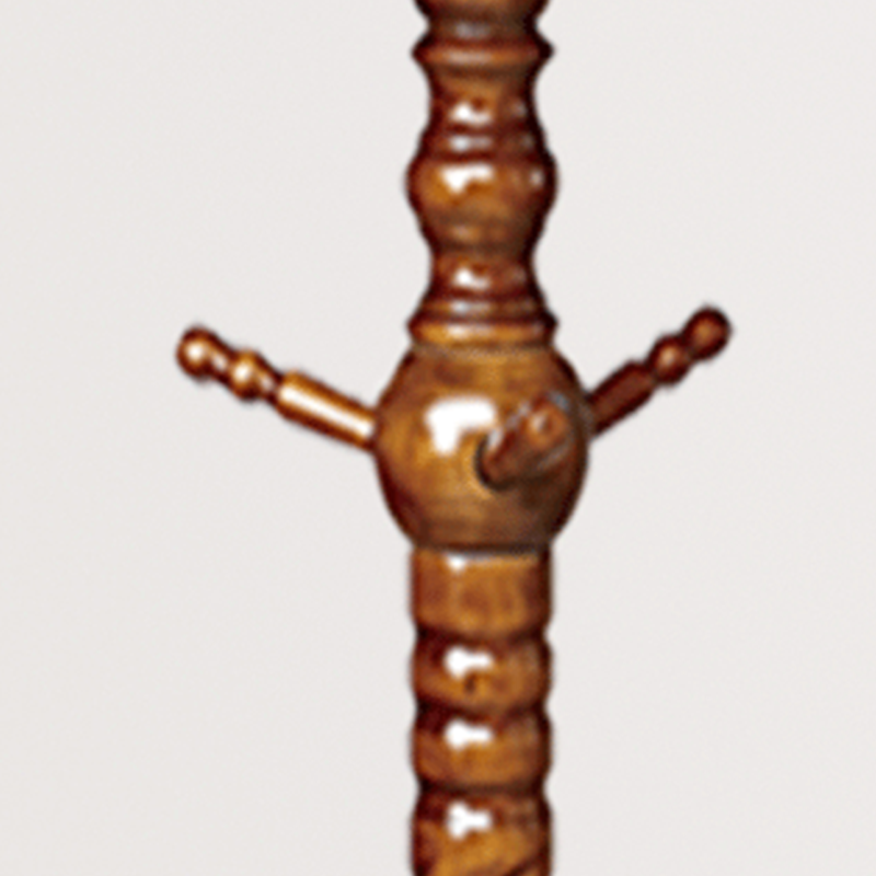 Traditional Vintage Carved Wood Dark Amber Freestanding Coat Rack - Eucalyptus Wood Rubberwood Hall Tree For Entryway &amp; Bedroom