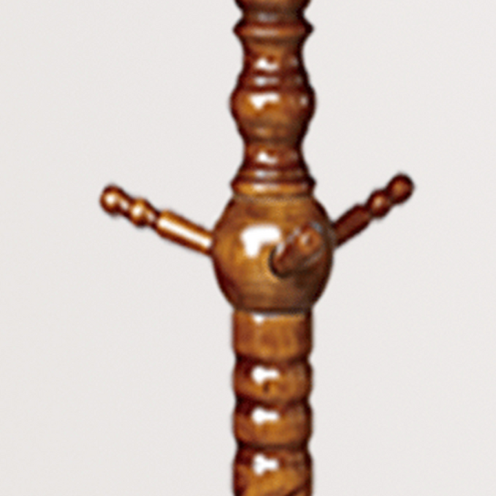 Traditional Vintage Carved Wood Dark Amber Freestanding Coat Rack - Eucalyptus Wood Rubberwood Hall Tree For Entryway &amp; Bedroom