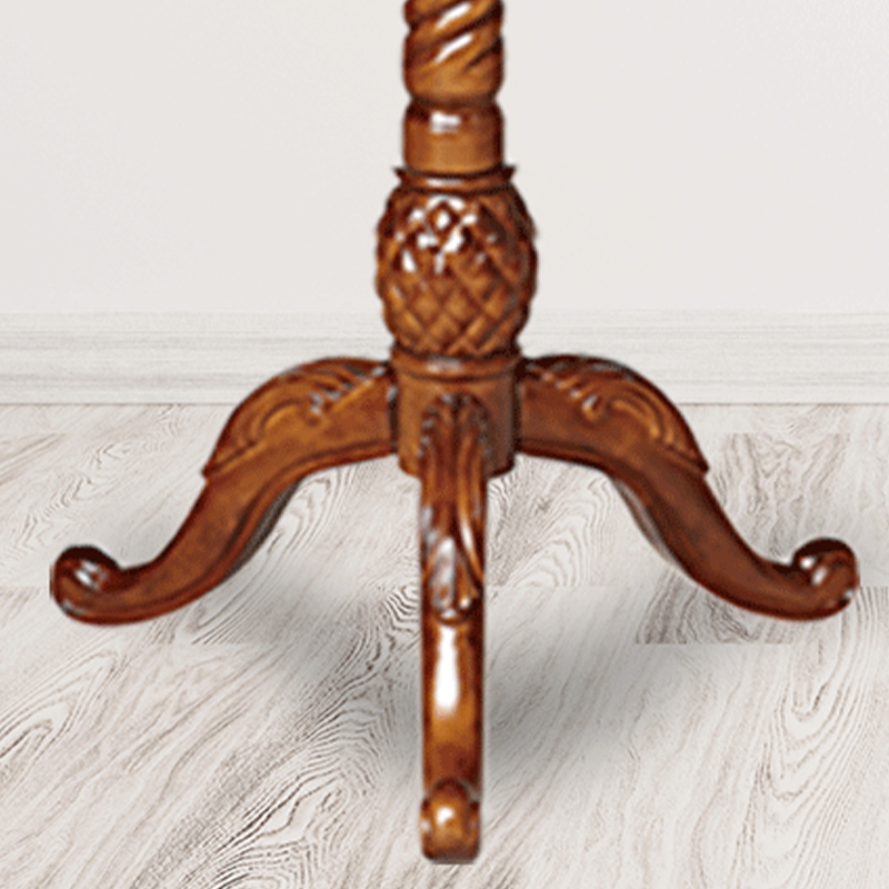 Traditional Vintage Carved Wood Dark Amber Freestanding Coat Rack - Eucalyptus Wood Rubberwood Hall Tree For Entryway &amp; Bedroom