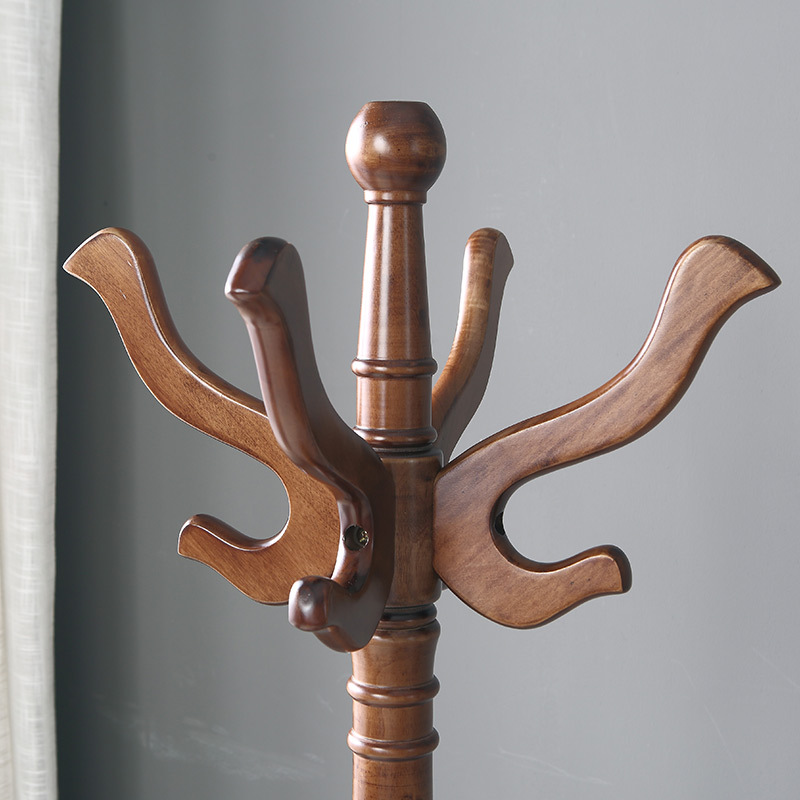Traditional Vintage Carved Freestanding Coat Rack With Curved Hooks - Birch Wood MDF Hall Tree For Entryway &amp; Bedroom
