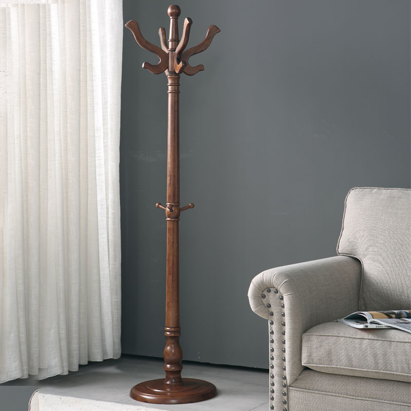 Traditional Vintage Carved Freestanding Coat Rack With Curved Hooks - Birch Wood MDF Hall Tree For Entryway &amp; Bedroom