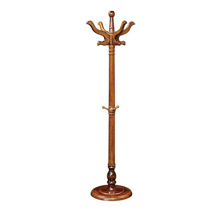 Traditional Vintage Carved Freestanding Coat Rack With Curved Hooks - Birch Wood MDF Hall Tree For Entryway &amp; Bedroom