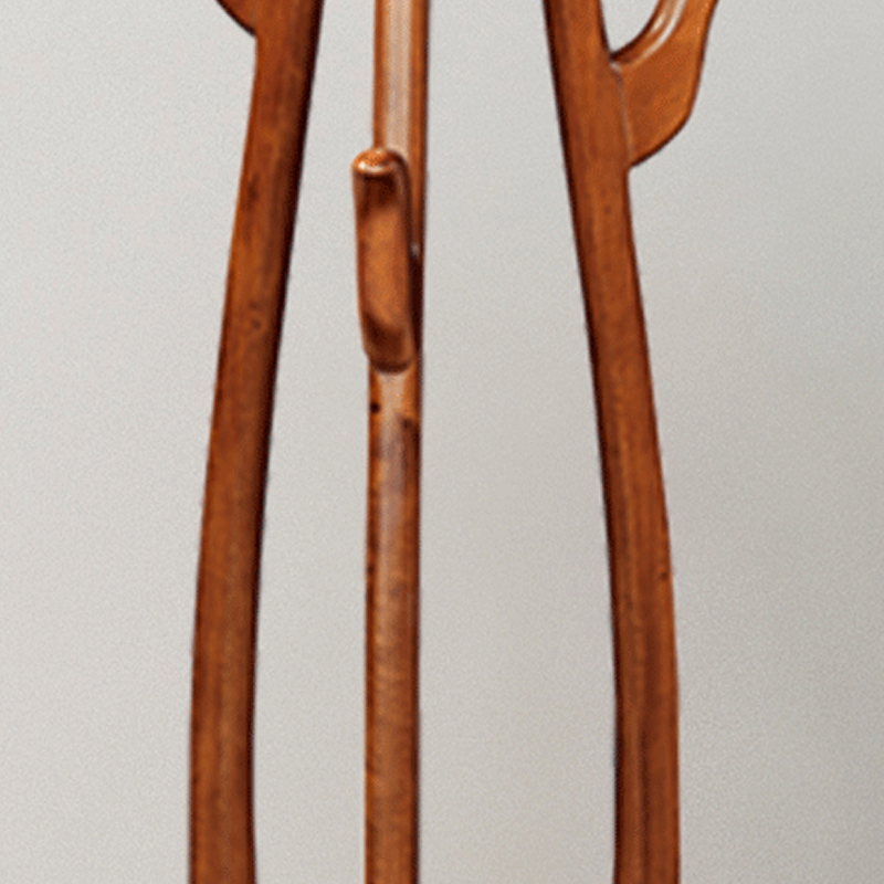 Traditional Vintage Rubberwood Freestanding Coat Rack -Sculptural Curved Hooks Hall Tree For Entryway &amp; Bedroom