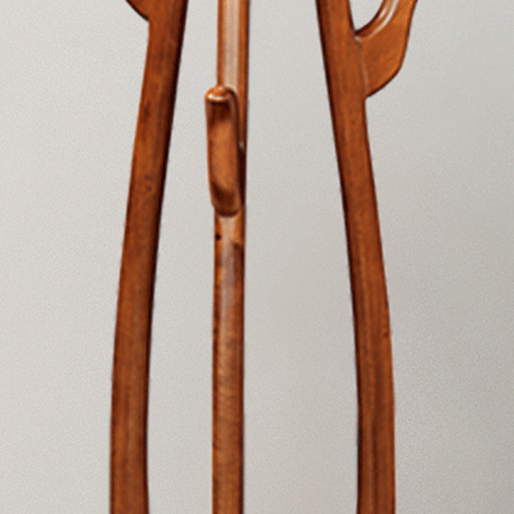 Traditional Vintage Rubberwood Freestanding Coat Rack -Sculptural Curved Hooks Hall Tree For Entryway &amp; Bedroom