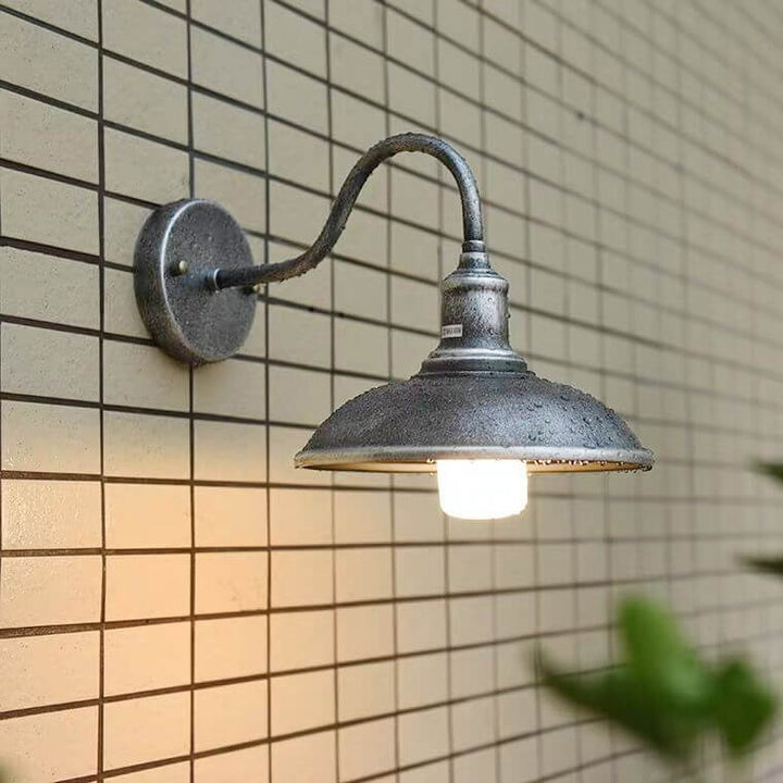 Aplique de pared exterior tipo cúpula de hierro vintage tradicional de 1 luz para sala de estar 