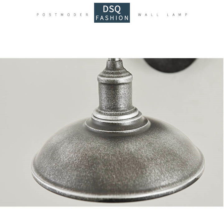 Aplique de pared exterior tipo cúpula de hierro vintage tradicional de 1 luz para sala de estar 