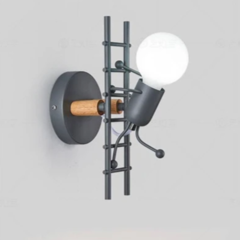 Schmiedeeisen 1-Licht Treppensteiger-Bösewicht-Roboter-Wandleuchte 