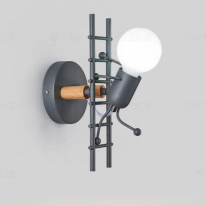 Schmiedeeisen 1-Licht Treppensteiger-Bösewicht-Roboter-Wandleuchte 