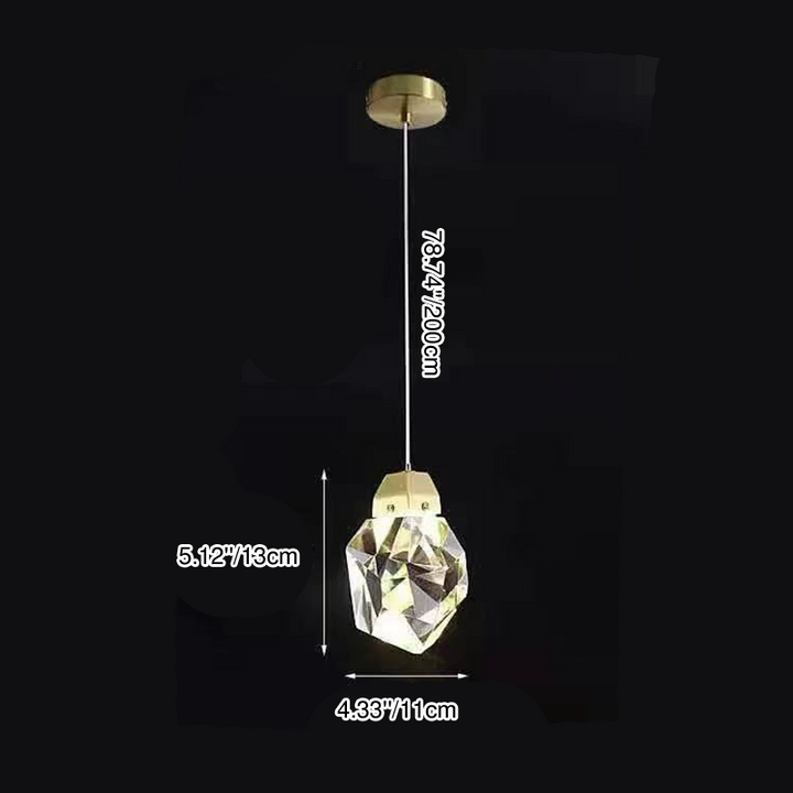 Moderne Steinform 1-Licht Kristall LED Pendelleuchte 