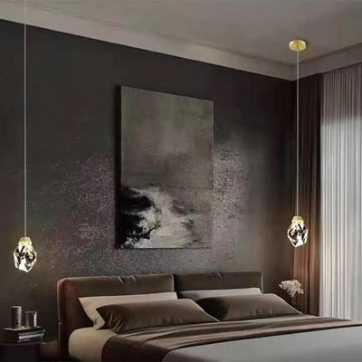 Suspension LED en cristal à 1 lumière de forme moderne en pierre 