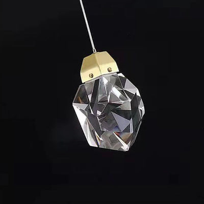 Suspension LED en cristal à 1 lumière de forme moderne en pierre 