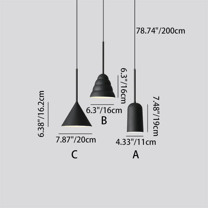 Modern Minimalist Macaron Geometric Metal 1-Light Pendant Light